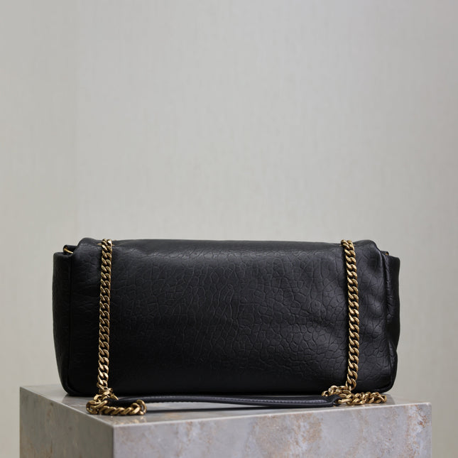 YSL 25S CALYPSO 30 IN BLACK GRAINED CALFSKIN GOLD HARDWARE