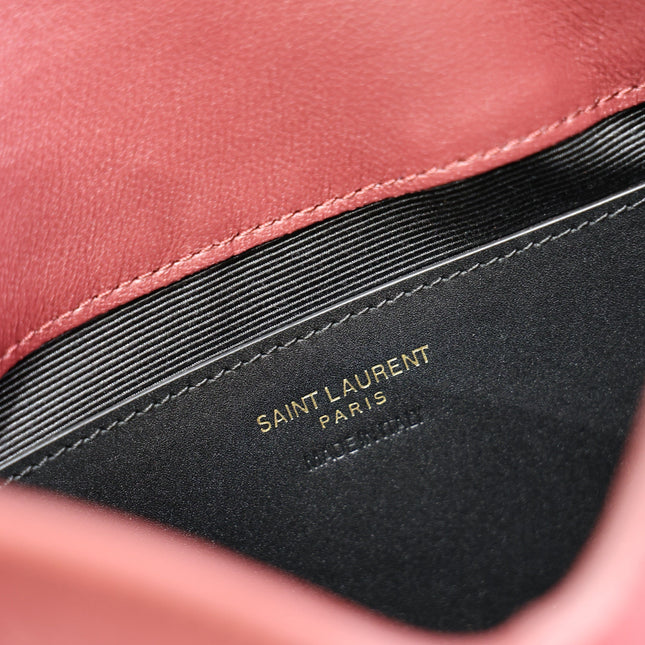 YSL 25S CALYPSO MINI 19 IN BURGUNDY CALFSKIN GOLD HARDWARE