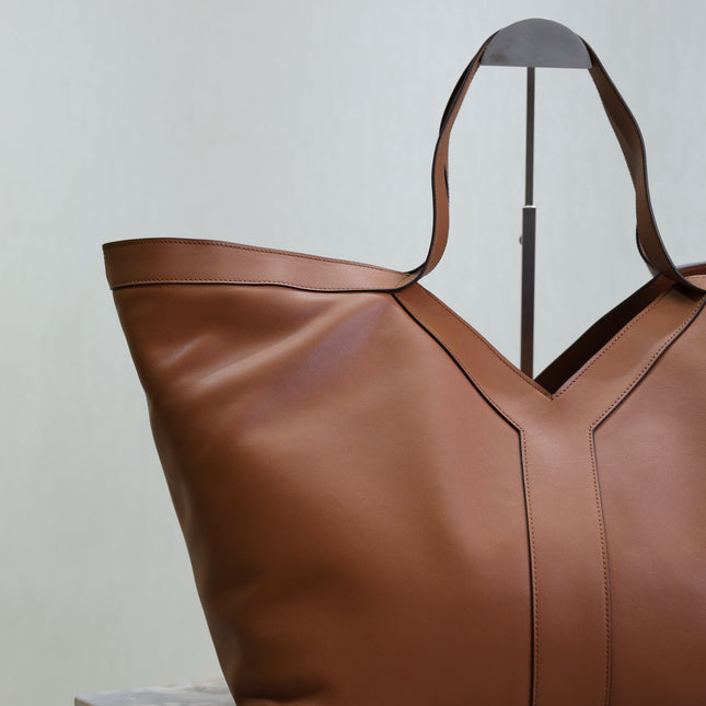 YSL 25S Y TOTE 50 IN CARAMEL CALFSKIN GOLD HARDWARE