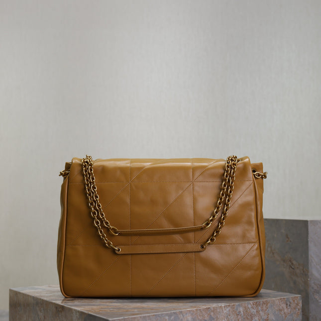 YSL 25S LARGE JAMIE 43 IN DARK GOLDENROD LAMBSKIN GOLD HARDWARE