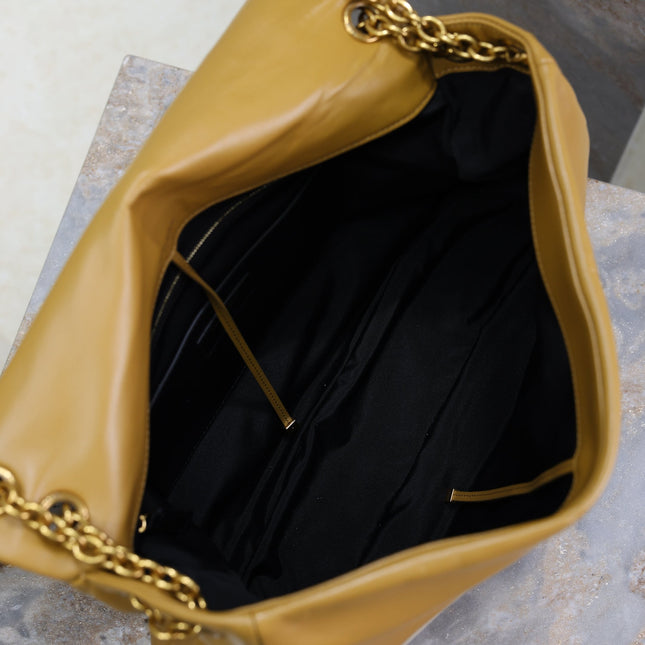 YSL 25S LARGE JAMIE 43 IN DARK GOLDENROD LAMBSKIN GOLD HARDWARE