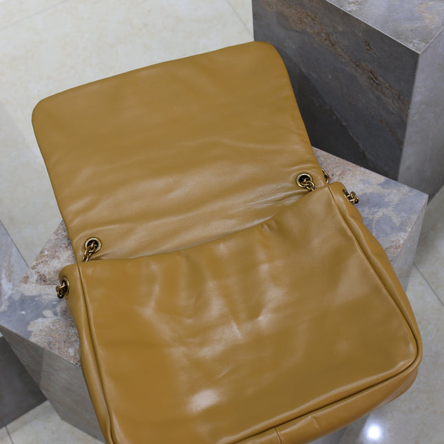 YSL 25S LARGE JAMIE 43 IN DARK GOLDENROD LAMBSKIN GOLD HARDWARE
