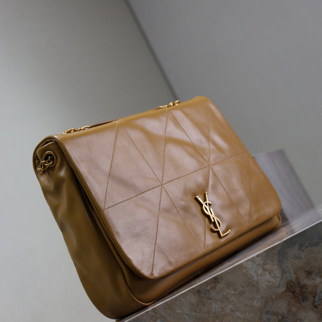 YSL 25S LARGE JAMIE 43 IN DARK GOLDENROD LAMBSKIN GOLD HARDWARE