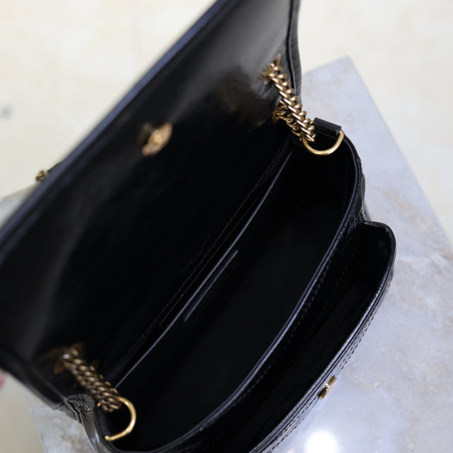YSL 25S NIKI BAG 22 IN BLACK GLOSSY CALFSKIN GOLD HARDWARE