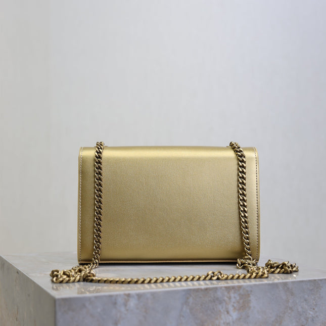 YSL 25S KATE TASSEL 20 IN GOLD METALLIC CALFSKIN GOLD HARDWARE