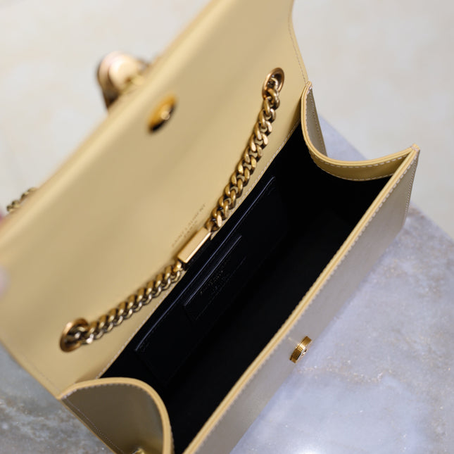 YSL 25S KATE TASSEL 20 IN GOLD METALLIC CALFSKIN GOLD HARDWARE