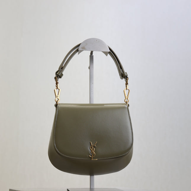 YSL 25S MINI VOLTAIRE 21 IN DEEP MUSK CALFSKIN SAINT LAURENT GOLD HARDWARE