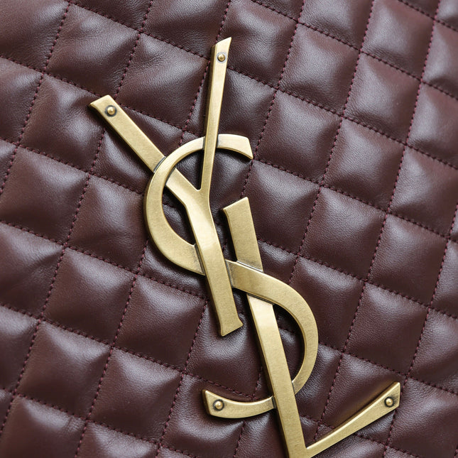 YSL 25S ICARE 27 IN ROUGE CABERNET QUILTED CALFSKIN GOLD HARDWARE