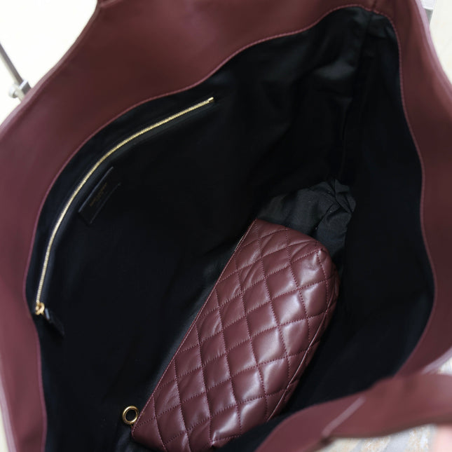 YSL 25S ICARE 27 IN ROUGE CABERNET QUILTED CALFSKIN GOLD HARDWARE