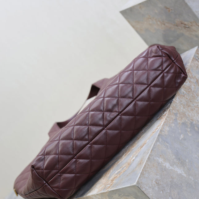 YSL 25S ICARE 27 IN ROUGE CABERNET QUILTED CALFSKIN GOLD HARDWARE