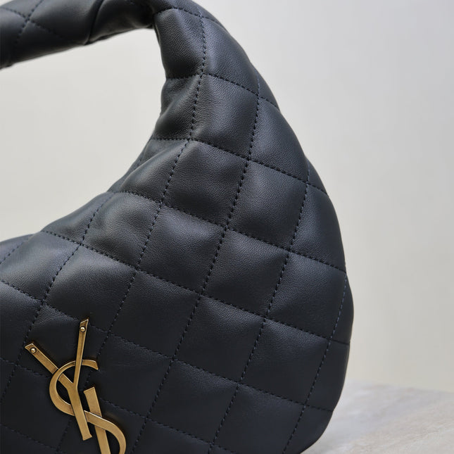 YSL 25S ICARINO 17 IN BLACK QUILTED CALFSKIN GOLD HARDWARE