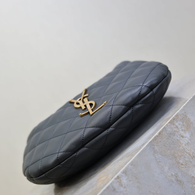YSL 25S ICARINO 17 IN BLACK QUILTED CALFSKIN GOLD HARDWARE
