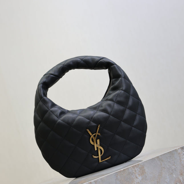 YSL 25S ICARINO 17 IN BLACK QUILTED CALFSKIN GOLD HARDWARE