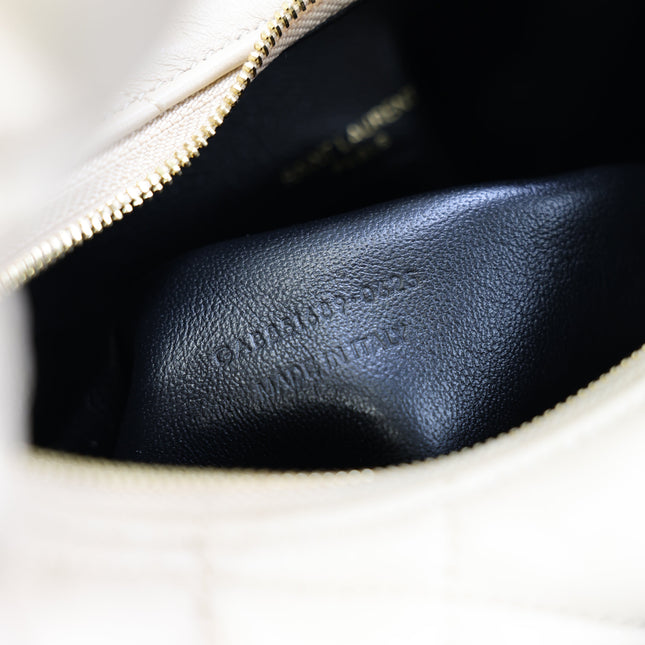 YSL 25S ICARINO 17 IN BEIGE QUILTED CALFSKIN GOLD HARDWARE