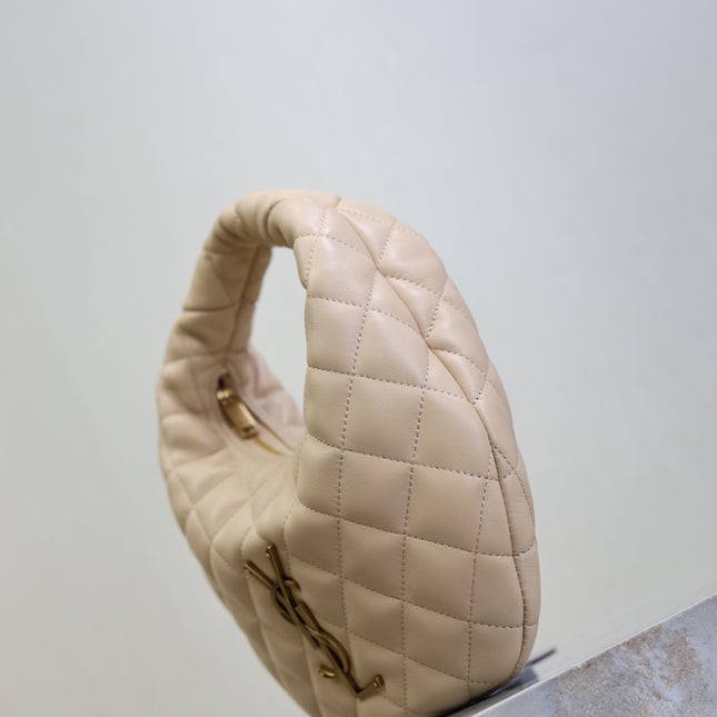 YSL 25S ICARINO 17 IN BEIGE QUILTED CALFSKIN GOLD HARDWARE