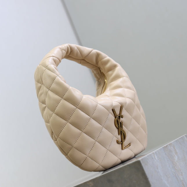 YSL 25S ICARINO 17 IN BEIGE QUILTED CALFSKIN GOLD HARDWARE