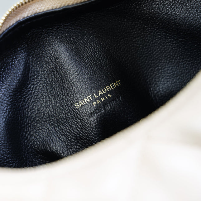 YSL 25S ICARINO 17 IN BEIGE QUILTED CALFSKIN GOLD HARDWARE