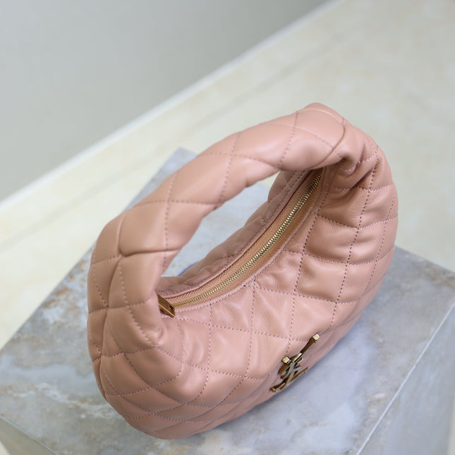 YSL 25S ICARINO 17 IN HORTENSIA QUILTED CALFSKIN GOLD HARDWARE