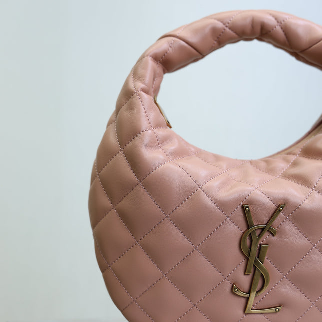 YSL 25S ICARINO 17 IN HORTENSIA QUILTED CALFSKIN GOLD HARDWARE
