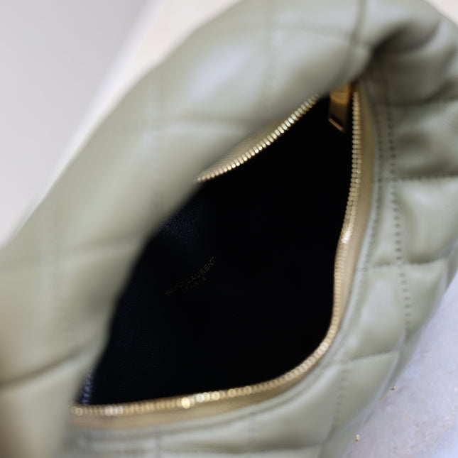 YSL 25S ICARE BABY 17 IN DARK OLIVE QUILTED CALFSKIN GOLD HARDWARE