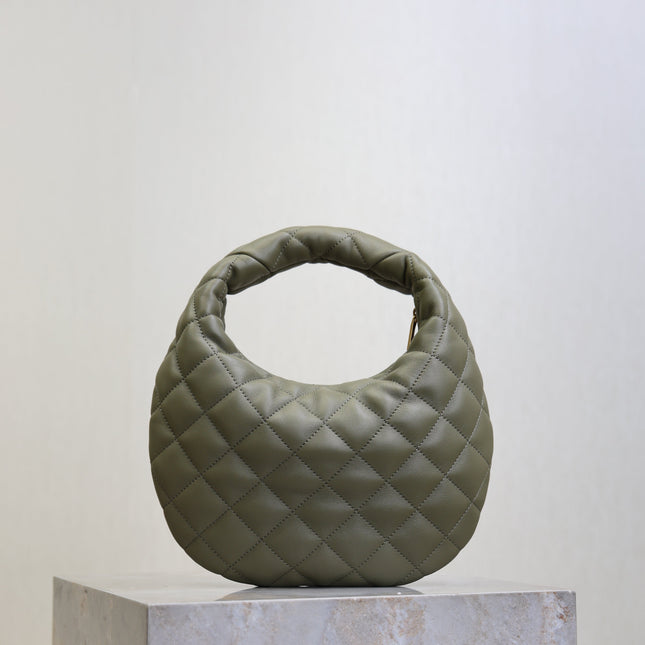 YSL 25S ICARE BABY 17 IN DARK OLIVE QUILTED CALFSKIN GOLD HARDWARE