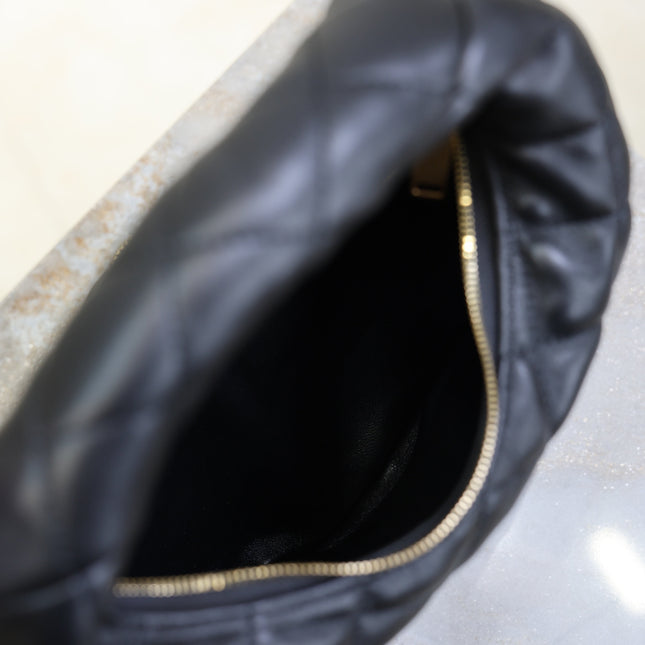 YSL 25S ICARE BABY 17 IN BLACK QUILTED CALFSKIN GOLD HARDWARE