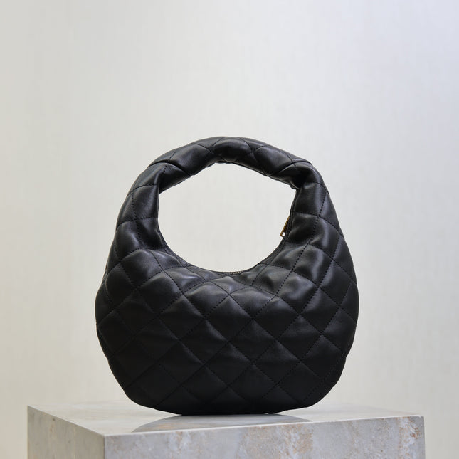 YSL 25S ICARE BABY 17 IN BLACK QUILTED CALFSKIN GOLD HARDWARE