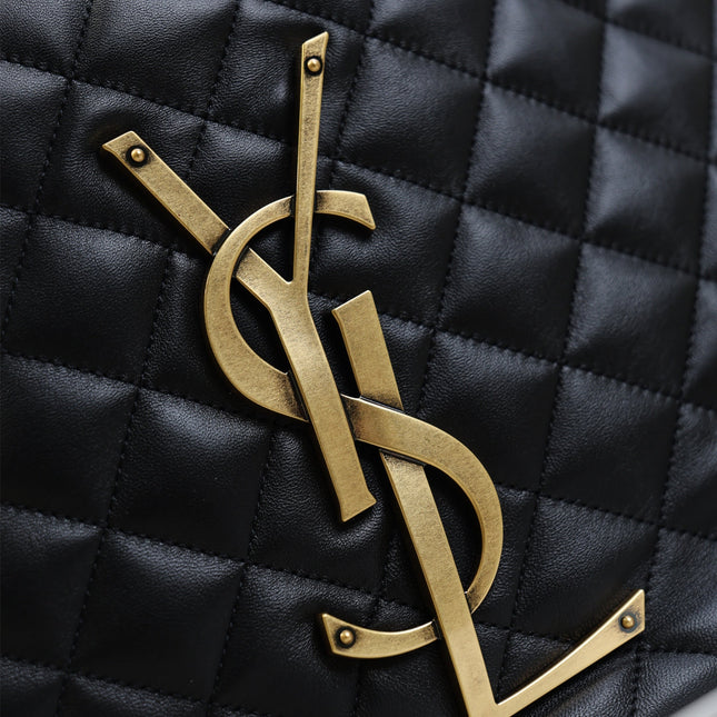 YSL 25S ICARE HOBO 44 IN BLACK QUILTED CALFSKIN GOLD HARDWARE