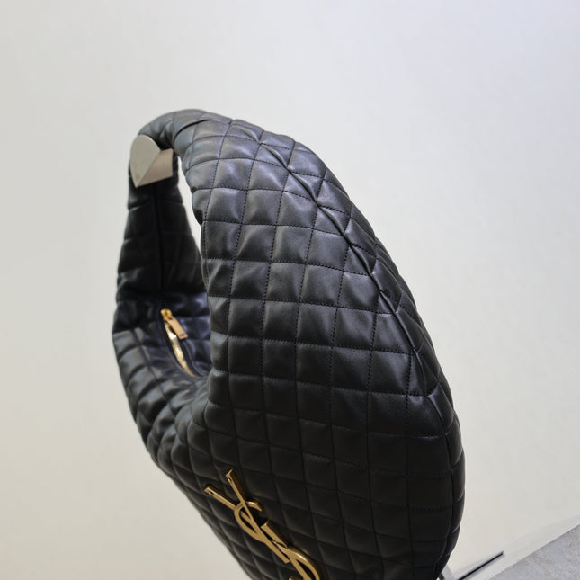 YSL 25S ICARE HOBO 44 IN BLACK QUILTED CALFSKIN GOLD HARDWARE
