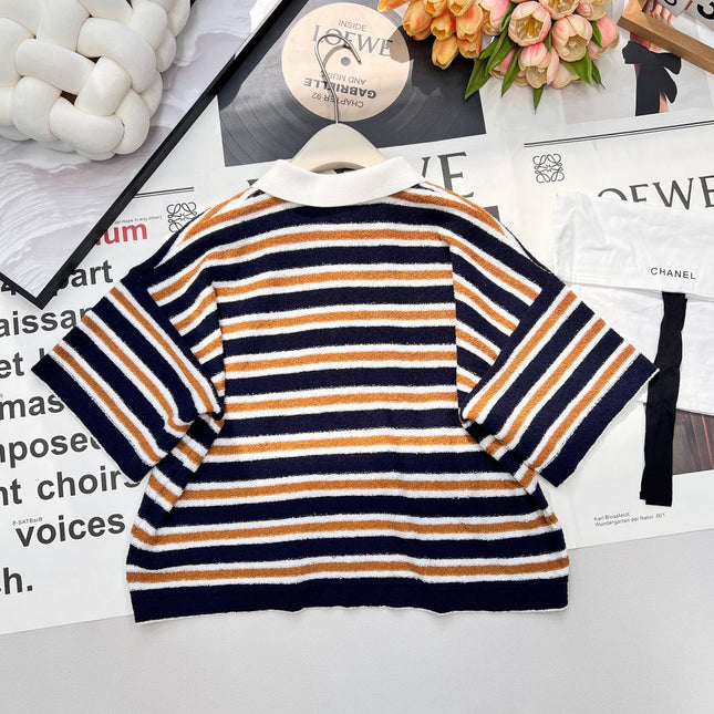 CHANEL 25S SHORT-SLEEVE STRIPED SHIRT 598