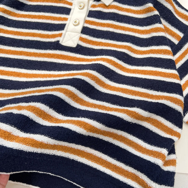 CHANEL 25S SHORT-SLEEVE STRIPED SHIRT 598