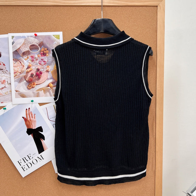 26S SLEEVELESS KNIT POLO TOP 486