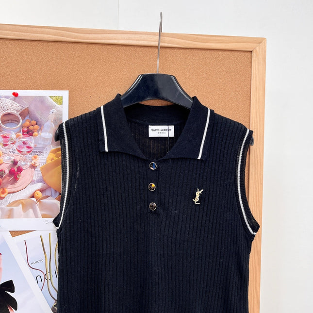26S SLEEVELESS KNIT POLO TOP 486