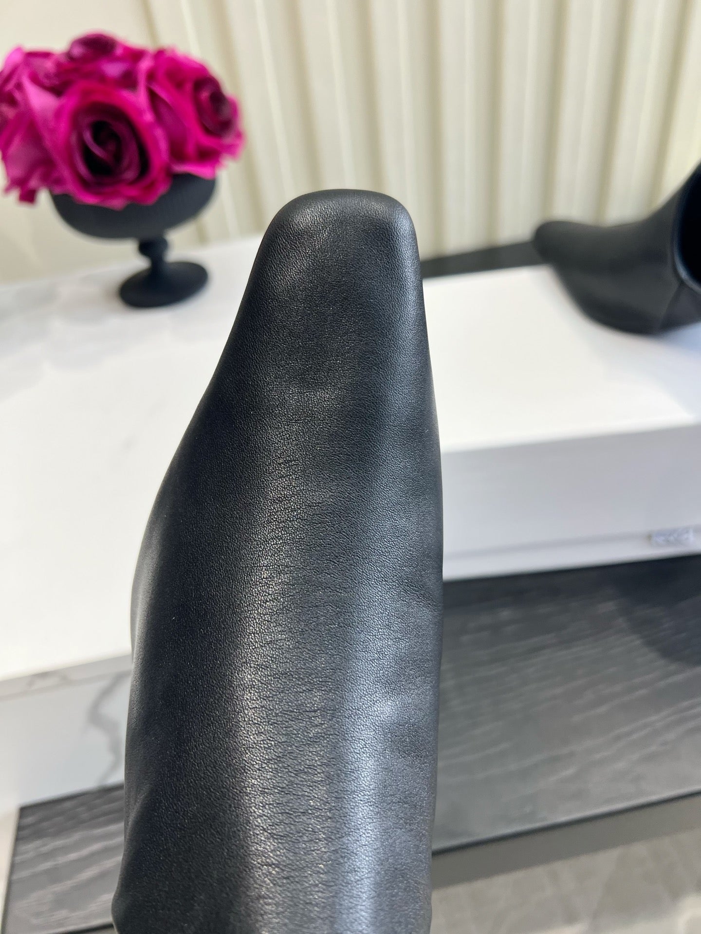 LOEWE 26S HEELED MULES IN BLACK CALFSKIN