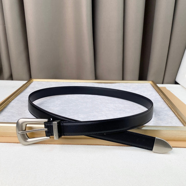 YSL 25S BELT 25 MM IN BLACK CALFSKIN 567660
