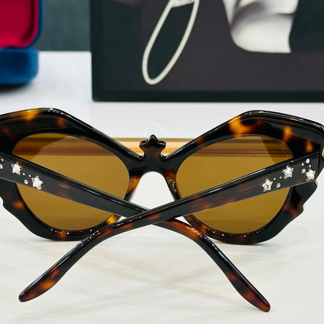 CRYSTAL STUDDED CAT-EYE FRAME SUNGLASSES GG1095S IN ACETATE