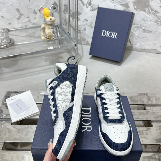 CD OBIQUE SNEAKERS IN WHITE MIX NAVY CALFSKIN