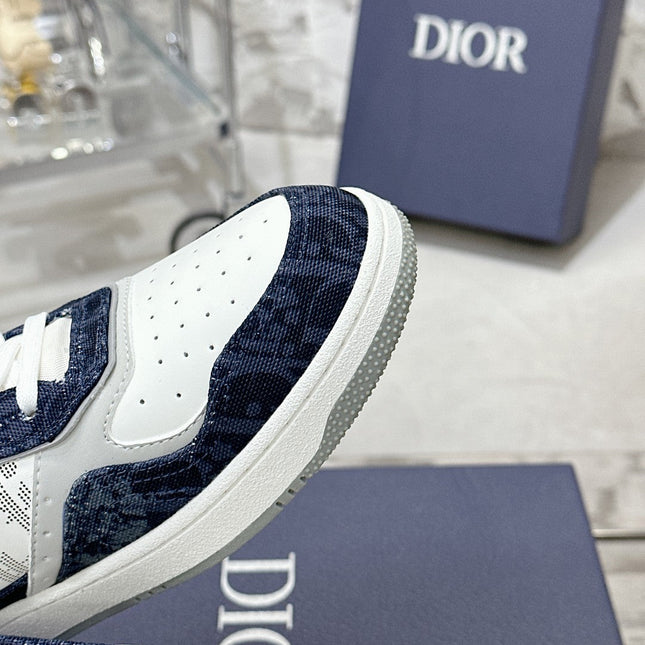 CD OBIQUE SNEAKERS IN WHITE MIX NAVY CALFSKIN