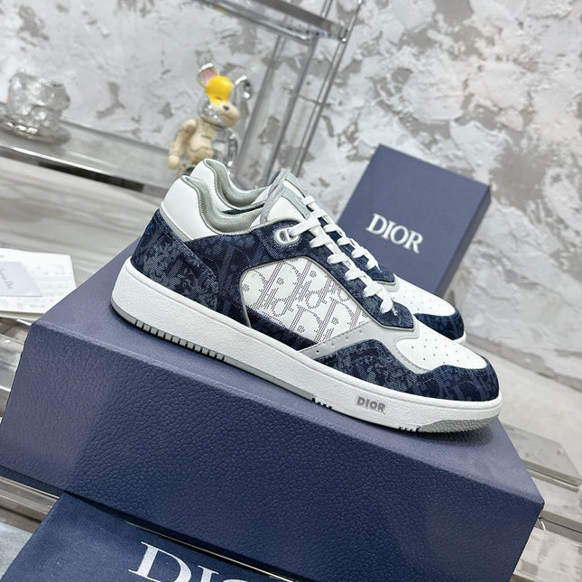 CD OBIQUE SNEAKERS IN WHITE MIX NAVY CALFSKIN