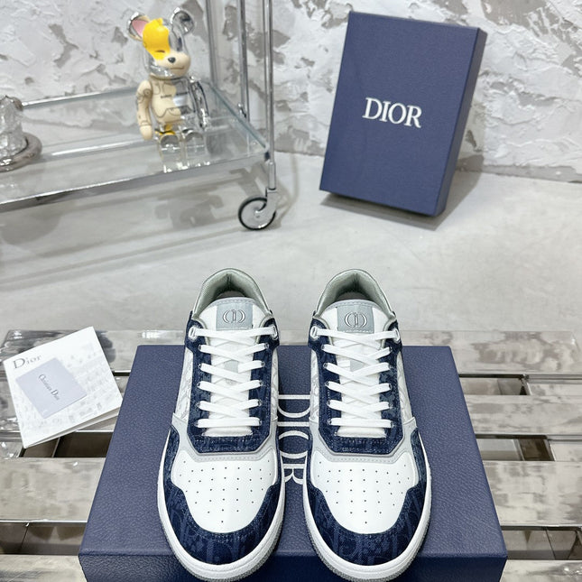 CD OBIQUE SNEAKERS IN WHITE MIX NAVY CALFSKIN