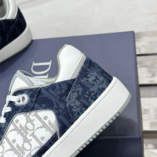 CD OBIQUE SNEAKERS IN WHITE MIX NAVY CALFSKIN