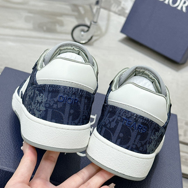 CD OBIQUE SNEAKERS IN WHITE MIX NAVY CALFSKIN