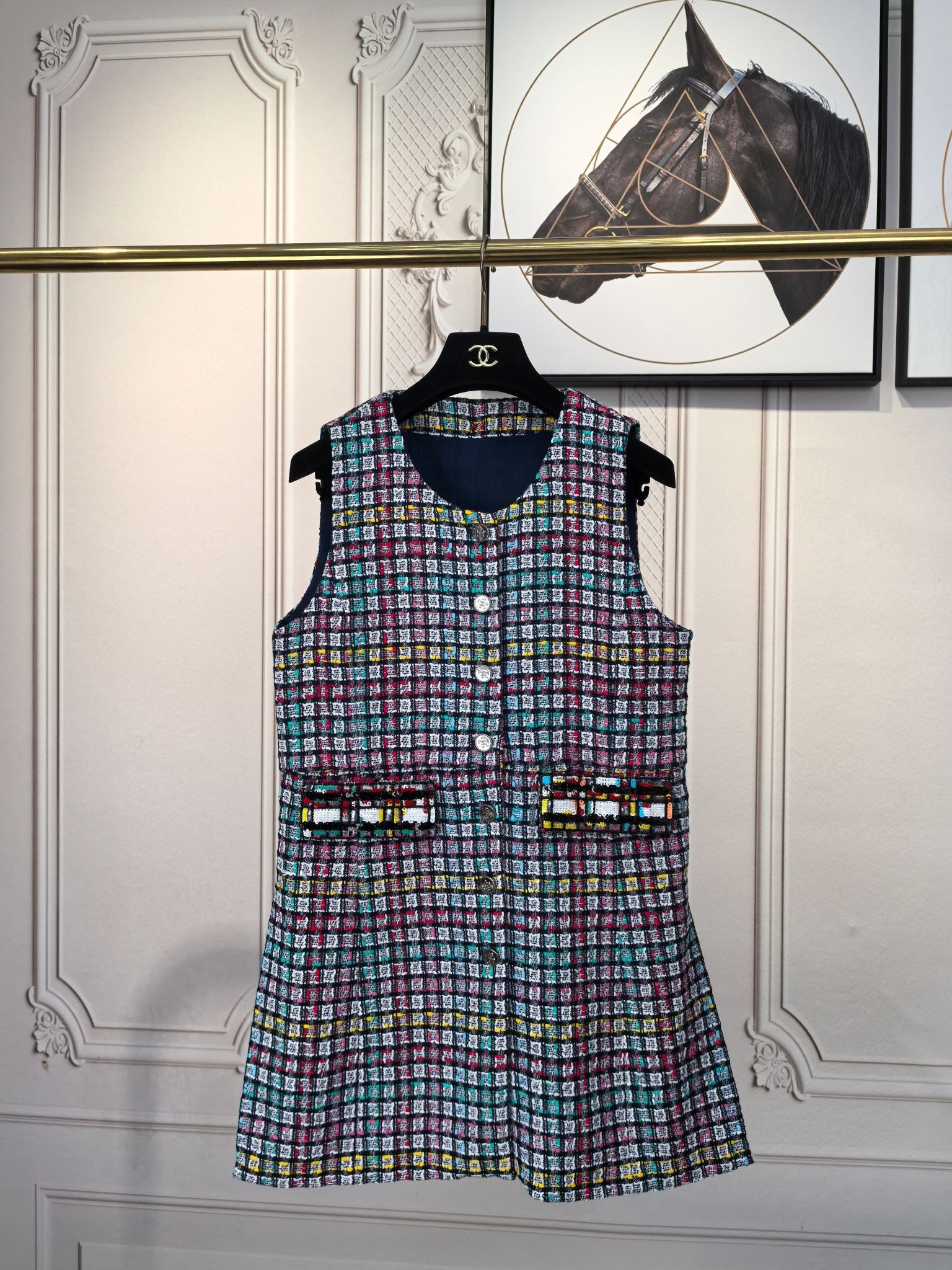 CHANEL 25S SLEEVELESS BLAZER DRESS 419