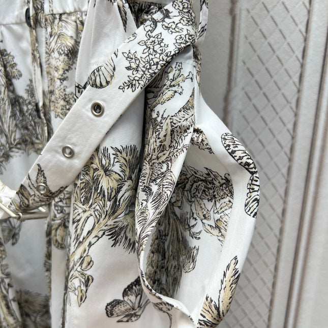 DIOR 25S PRINTED COTTON-SILK DRESS 735