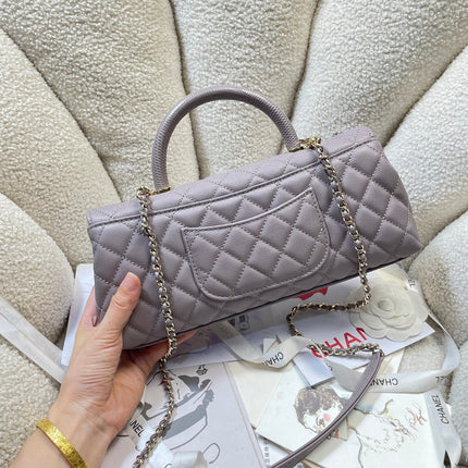 CHANEL 26S COCO HANDLE BAG 32 IN LIGHT PURPLE CAVIAR CALFSKIN GOLD HARDWARE