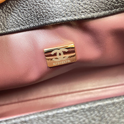 CHANEL 26S COCO HANDLE BAG 32 IN BLACK GRAINED CALFSKIN GOLD HARDWARE