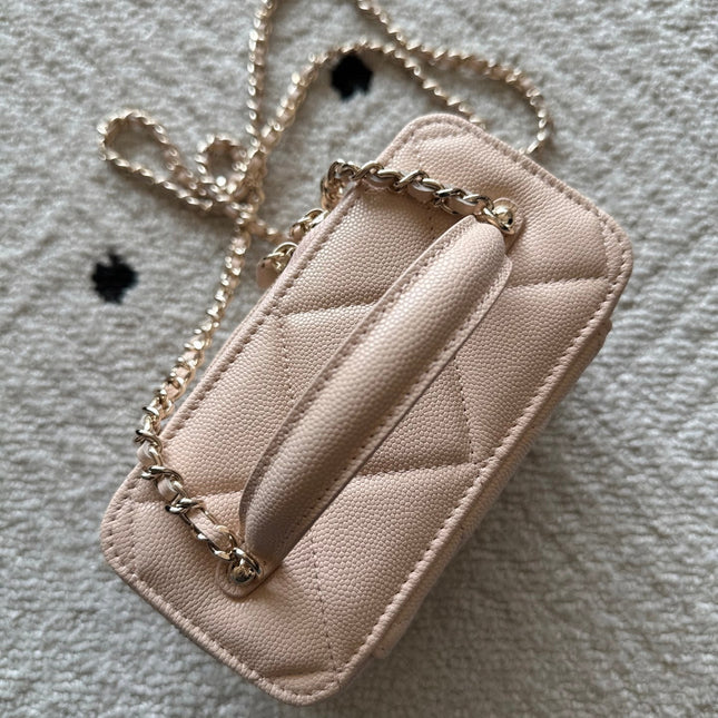 CHANEL 25S VANITY BAG 17 IN LIGHT PINK CAVIAR LEATHER