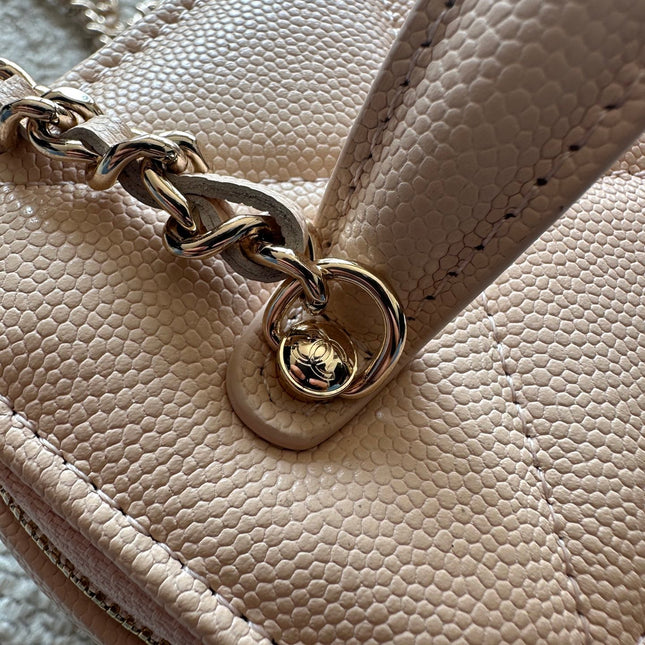 CHANEL 25S VANITY BAG 17 IN LIGHT PINK CAVIAR LEATHER