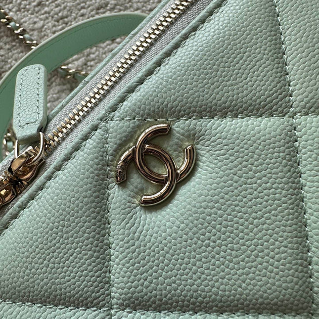 CHANEL 25S VANITY BAG 17 IN MINT GREEN CAVIAR LEATHER