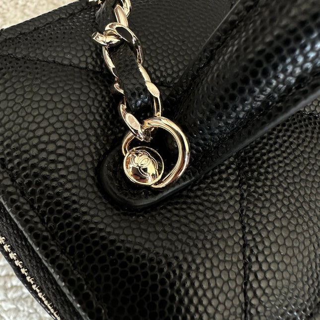 CHANEL 25S VANITY BAG 17 IN BLACK CAVIAR LEATHER WITH GOLD HARDWARE